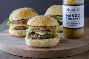 Spiced Mini Burgers with Mango Chutney